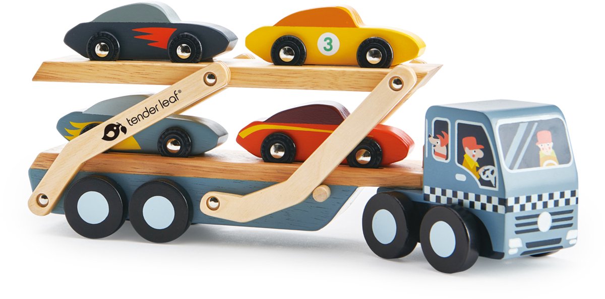 TENDER LEAF Transport - Autotransporter - 51,5X8X13Cm - Hout - 3 Jaar