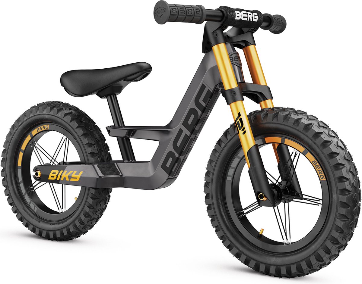 BERG Biky Cross Loopfiets - Grijs - Lichtgewicht frame van magnesium - 2 tot 5 jaar