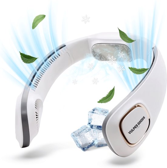 Vulpes Goods® Tech - Nek Ventilator met Koelelement - Draagbare Gezichtsventilator - Oplaadbaar - 3 standen - MAX Versie