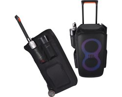 RHYTHMFLAME Multifunctionele Deluxe Case Bag Beschermende Stofhoes voor JBL Partybox Stage 320 Draagbare Feestluid Spreker - Zwart
