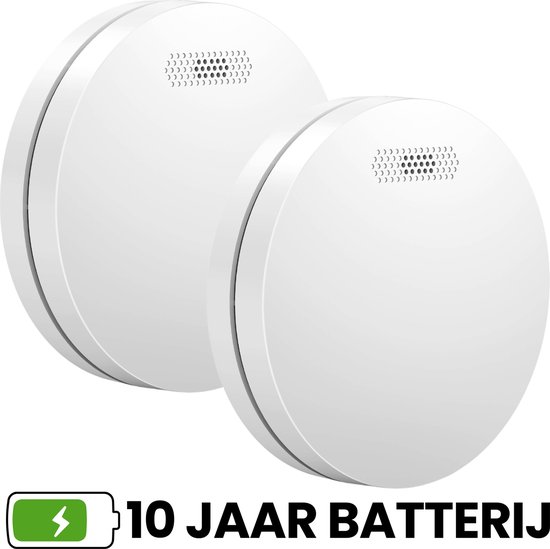 Aroha Safety Pro Rookmelder - 10 jaar batterij & sensor - Extra dun design rookmelder, brandmelder - Multipack 2 set