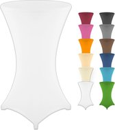 TOATELU – Lot De 2 Housses élastiques Pour Tables Hautes 80x110 Cm – Nappes Lavables Pour Bar, Mariage, Fête – Blanc - 3