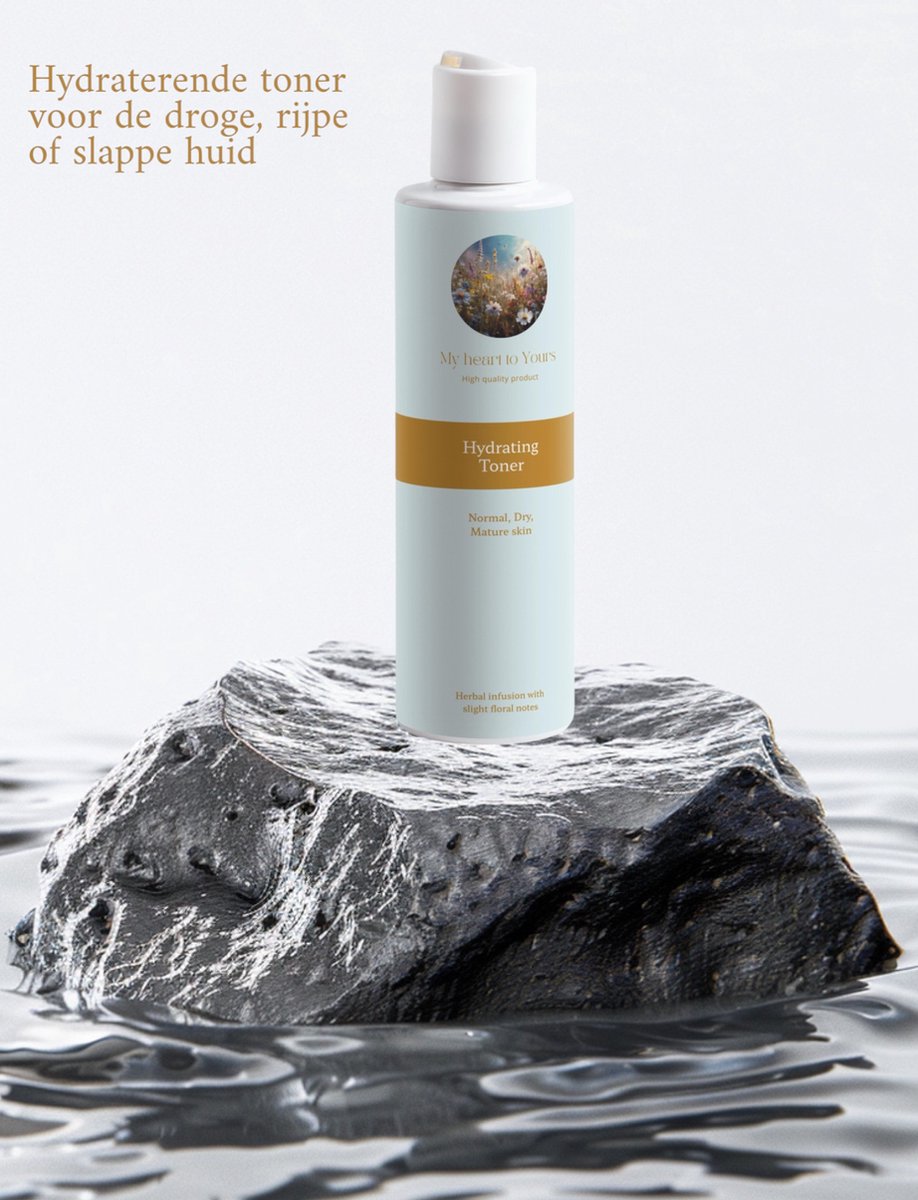 My heart to yours - Luxe Hydraterende Gezichtstoner - Biologisch - Rozenwater & Hyaluronzuur - 200ml