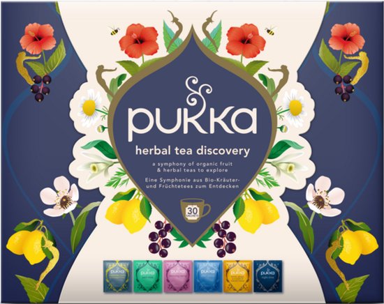 Pukka Herbal Tea Discovery Box - Biologische Kruidenthee - 30 theezakjes - 6 verschillende smaken - Leuk als verjaardagscadeau - Theedoos - Geschenkverpakking