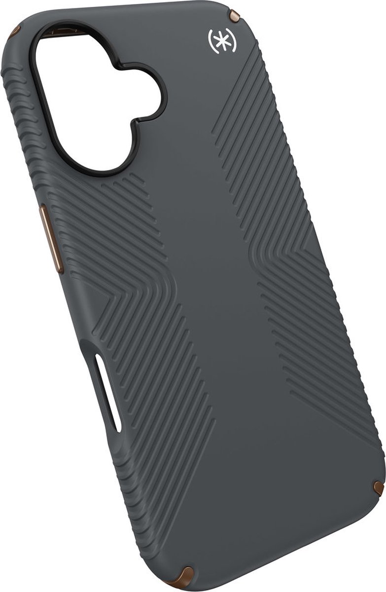 Speck hoesje geschikt voor Apple iPhone 16 - Ultieme Bescherming en Grip - Luxe Soft-touch Afwerking - Valbescherming gecertificeerd tot 4 meter - Microban Antibacterieel - Presidio2 Grip lijn - Grijs