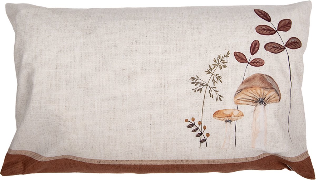 Kussenhoes Overig 30x50 cm Beige Polyester Paddenstoelen Herfst decoratie