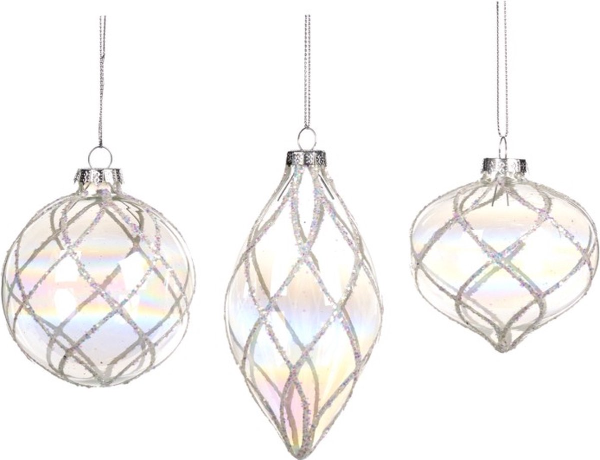 Goodwill Kerstbal Glas - D 8 Cm - Voordeelaanbod Per 3 Stuks Transparant