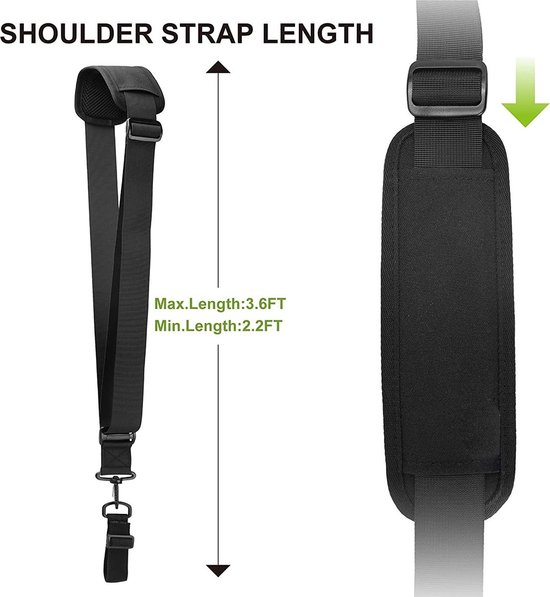 Bosmaaier Harnas - Verstelbaar - Duurzaam - Draagharnas - Nylon Riemaccessoire - Universeel - Harnas - Schouder Riemen - Harnas - Accessoires Voor Grasmaaiers - Weed Eater Strap - Zwart - Voor Bosmaaier Gras Trimmer van Bosma — afbeelding 5