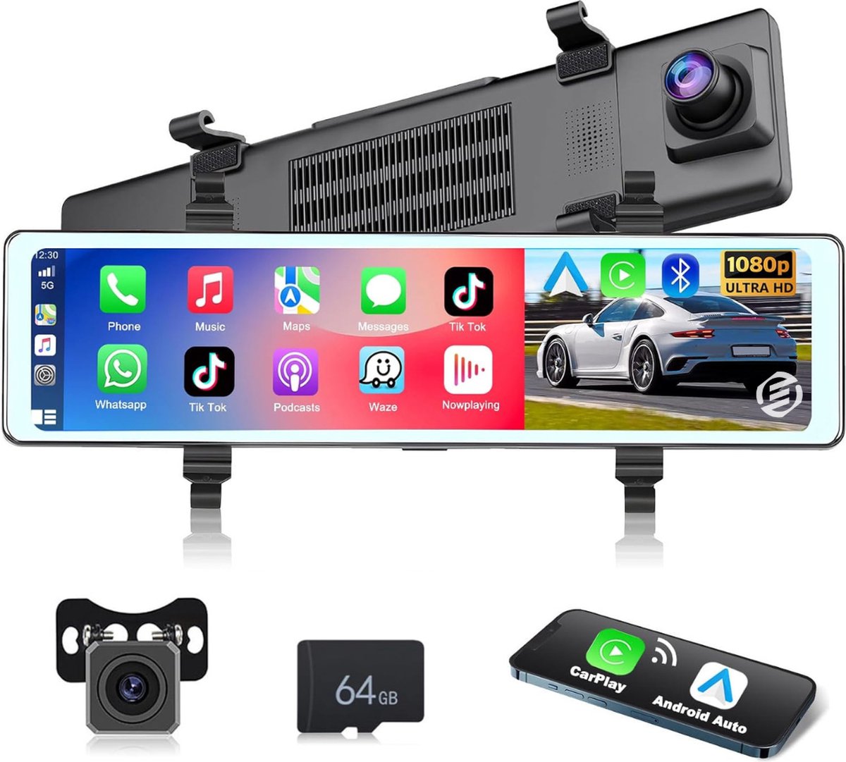 Equivera Dual Dashcam - Dashcam Voor En Achter - Auto Camera Dashcam - Dashcam Auto - Dual Dashcam Voor Auto