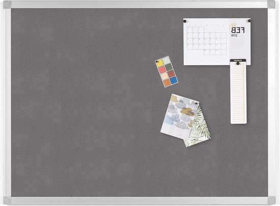 Memobord Vilt 90 x 60 cm Grijs | Office Centre