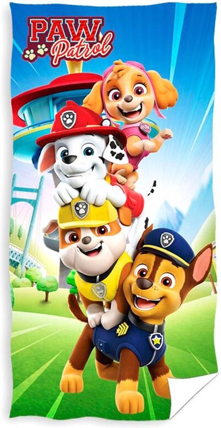 PAW PATROL badhanddoek - 140 x 70 cm. - Paw strandlaken handdoek - sneldrogend