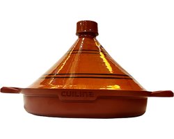 Cuilina | Tajine Maroc Ø30cm - Handgemaakt keramiek deksel- Non-stick - Geschikt voor Alle Kookplaten