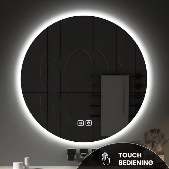 Badkamer Spiegel met verlichting Rond 3 LED-standen 60x60cm