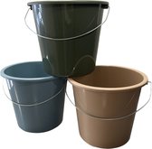 HL - 3 Pièces - 5 Litres - Seaux ménagers - Seau - Seaux - Nettoyage - Multifonctionnel - 3 Couleurs - Avec Dimensions