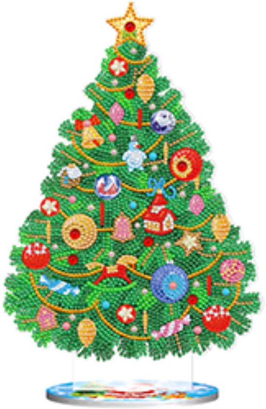 Diamond Painting - Kerstboom - Op Standaard - Ronde steentjes - Compleet Hobbypakket