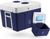 Brisby Glacière électrique de 40 litres, Frigobox Deluxe avec connexion 12 V, 220/230 Volts pour voiture et camping - AC/ DC - avec glacière passive - BLEU