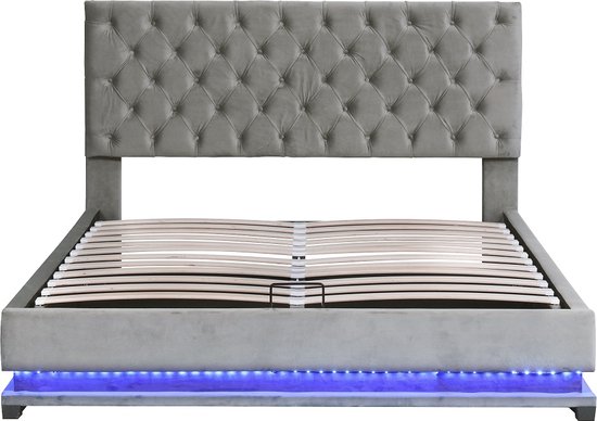 Bed met opbergruimte 180x200 - met hoofdbord met opbergruimte, USB