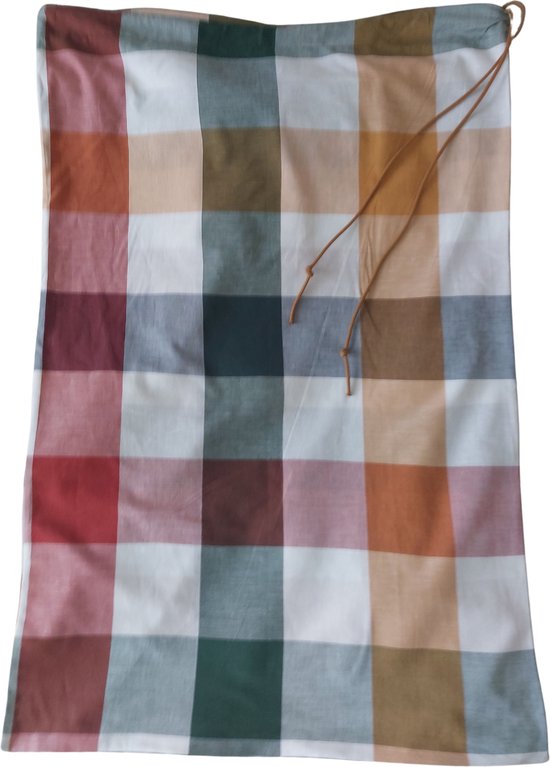 Sac à linge en coton Bluvardi - XXL- avec cordon - multi diamant