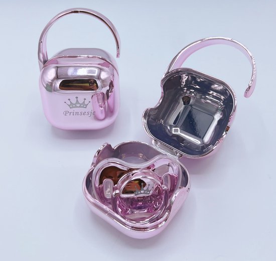 Kraamcadeau met speen speenkoord en speenhouder - luxe fopspeenset - kan ook rechtstreeks als cadeau worden verstuurd - kraamkado - babyshower - gender reveal - speen voor baby meisje van Mimouce — afbeelding 3