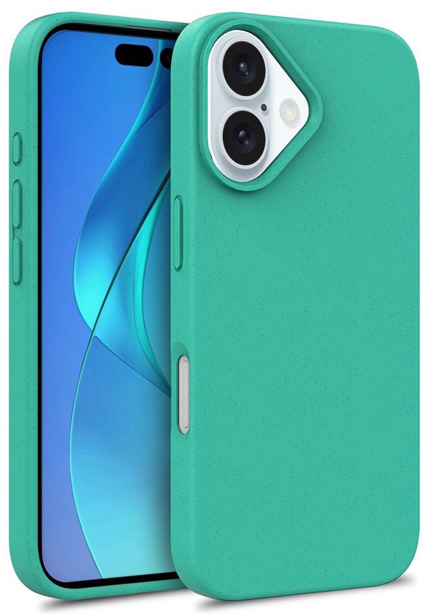 Flexibel Eco hoesje geschikt voor iPhone 16 - turqoise- Milieuvriendelijk en schokbestendig ontwerp - Onbreekbaar - Trendy kleuren