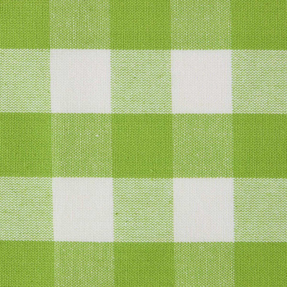 Homescapes Grote geruite katoenen stof groen en wit - verkocht per meter, 150 cm breed