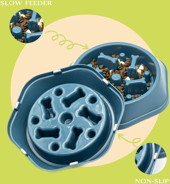 Puzzelkom voor honden, siliconen bak voor katten, honden, langzaam eten, voerbak voor katten, honden, puzzelvoederbak voor een Linsition