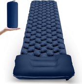 Opblaasbare Air Camping Pad Ultralight slaapmat met kussen Compact en draagbaar matras, Waterdicht, vochtbestendig voor outdoor, reizen, strand, wandelen, trekking en backpacking,Royal blue