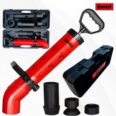 EMTRI Professionele WC Ontstopper Pomp - Gootsteen Ontstopper - Ontstopper Afvoer - Met Koffer en 3 Opzetstukken - Rioolontstopper - Ontstoppingsveer - Plopper - Voor Toilet, Douche en Gootsteen