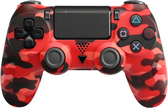 Foto: Playstation 4 draadloze game controller camouflage rood