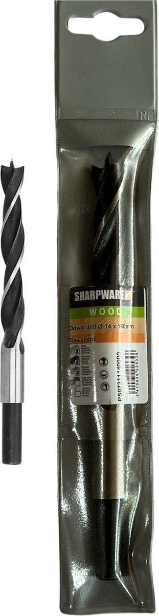 Sharpware houtboren - spiraal houtboor 14 mm - p/st