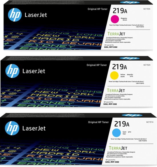 HP 219A - Originele Tonercartridge - Rainbowkit - Cyaan/Magenta/Geel - Standaard Capaciteit