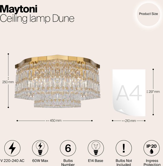 Maytoni - Plafonnier Dune - Or