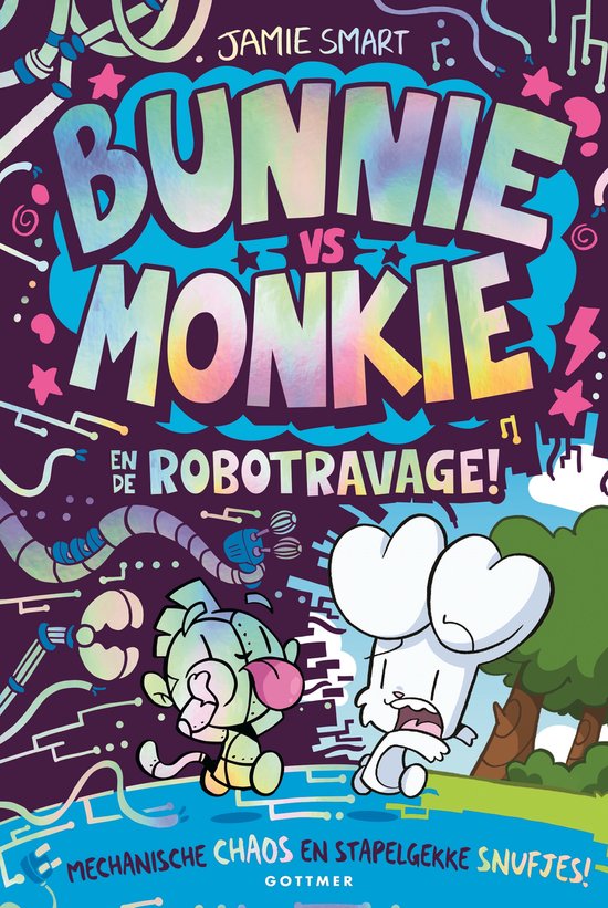 Bunnie vs Monkie 6 - Bunnie vs Monkie en de robotravage - cover