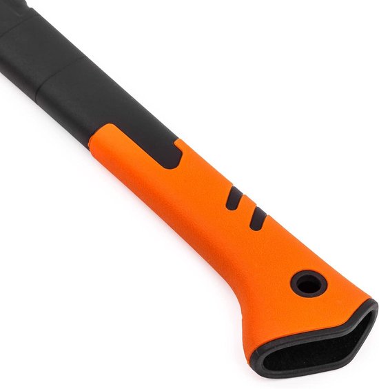 Universele bijl 680 g met glasvezel steel en koolstofstaal lemmet - lengte 35 cm - tuin en bos bijl - compacte camping splijtbijl met lemmetbescherming — afbeelding 2