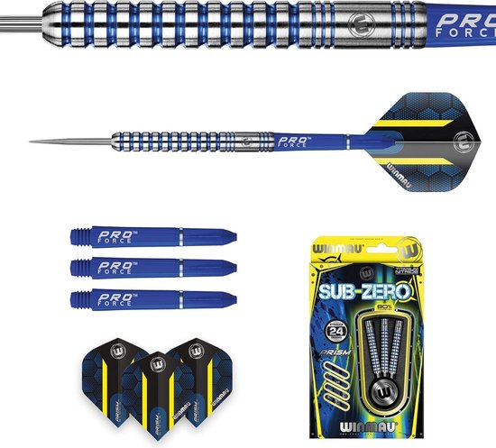 24 Gram Professional Steeltip Tungsten dartset - Sub-Zero Flights en Schachten (stengels) — afbeelding 4
