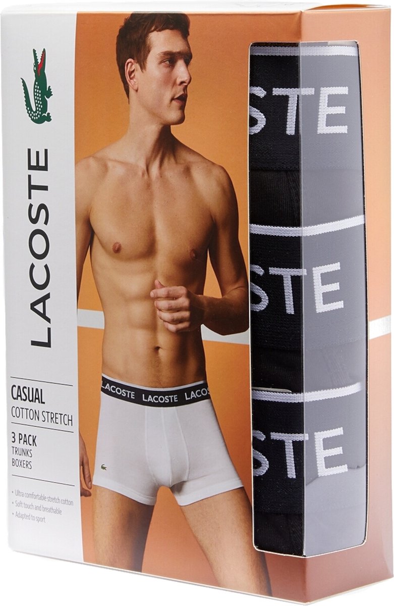 Slip Lacoste Taille XL Homme noir blanc bol