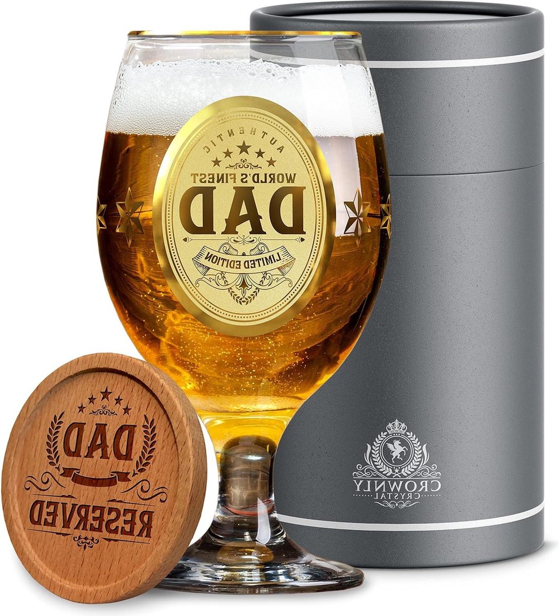 Verjaardagscadeau papa - Personaliseer Kies Bierglas met Adventskalender voor Mannen