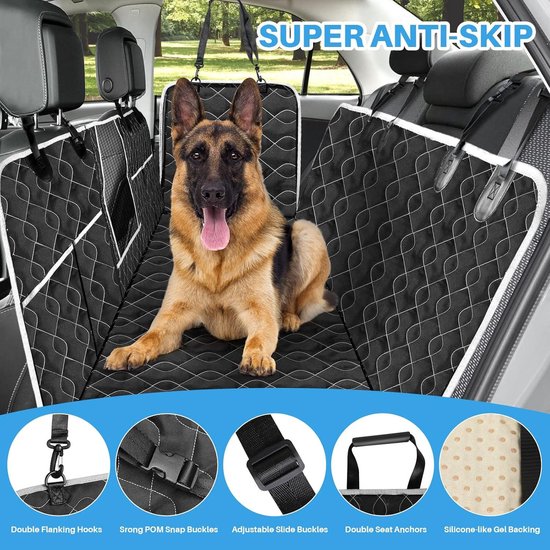 Opgewaardeerde Honden Autostoelhoes 2023 - 100% Waterdicht en Antislip - Met Zijkleppen en Visueel Venster - Duurzame Honden Auto Hangmat - 145x150cm van Pecute — afbeelding 4