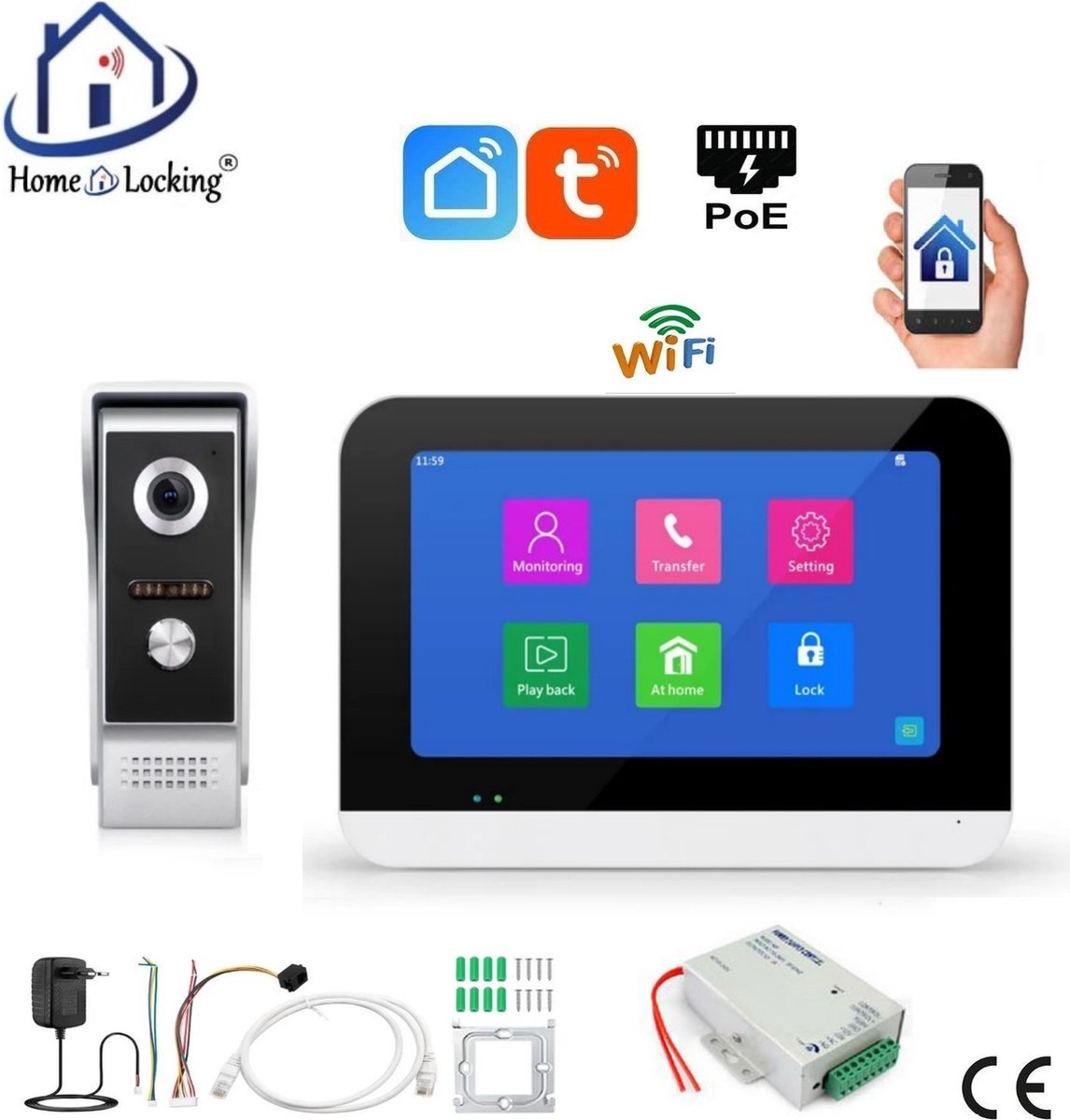 De Bruyne Freddy T-2301V Videofoon met Touchscreen - De Bruyne Freddy - €238,85