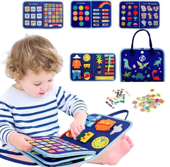 Busy Board Montessori Chat – Tableau D'Activités Sensoriel Bois Avec LED, Jouet Éveil Tout-Petit Portable