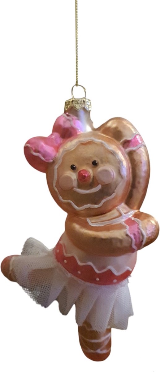 House of Seasons 2 STUKS Kersthanger Peperkoek Ballerina L7xB4xH13,5cm