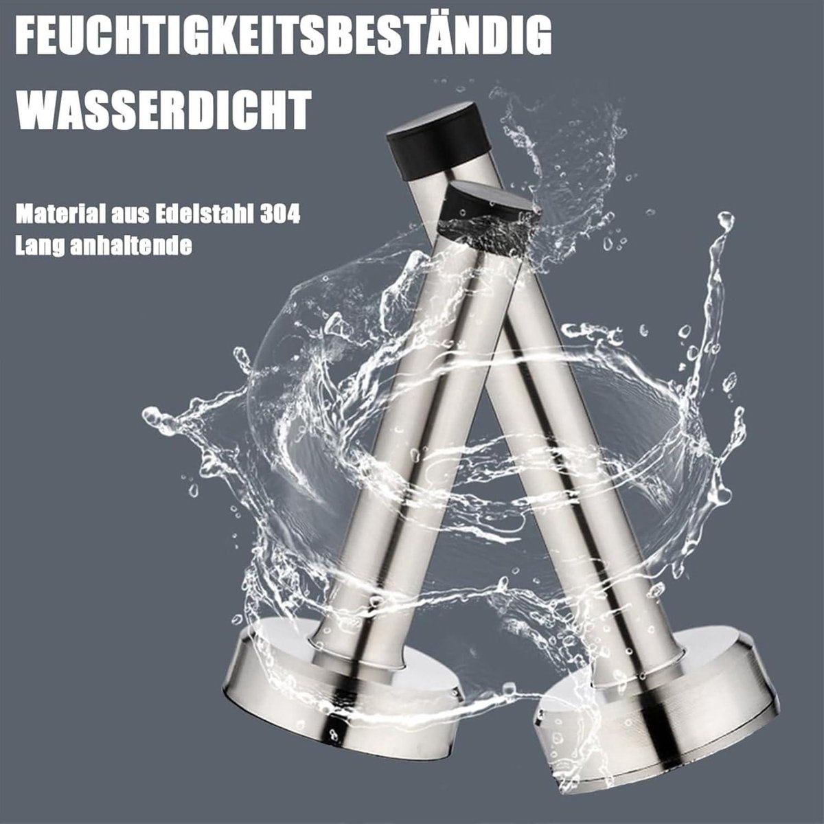 Gedotec Design roestvrij stalen deurstopper rubberen buffer voor