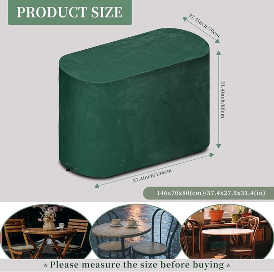 Waterdichte 420D Heavy Duty Tuin Lounge Stoelhoes voor Tuinmeubilair 210 x 160 x 70 cm Anti Uv-bescherming Ideaal voor Stoel Tafel Rotan Sofa Tuinmeubelhoes