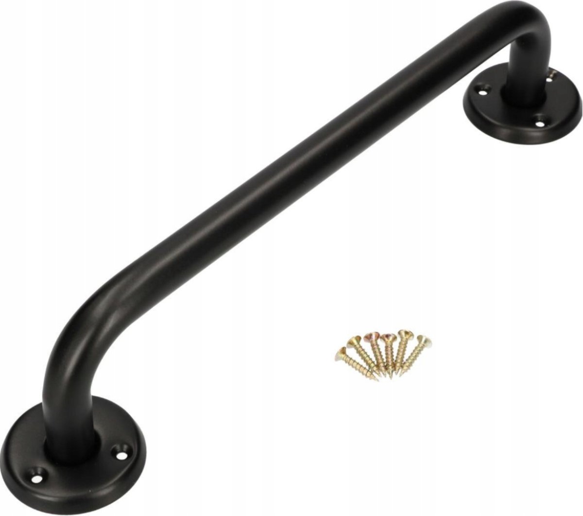 Zwarte Wandbeugel - Extra Grip - 40 cm - Handgreep / Wandgreep Voor Badkamer / Douche / Toilet - Toiletbeugel - Badgreep - Douchegreep - Non-Slip Grab Bar - Keuken - Trap - Handgreep Keukenkastjes - Veiligheidsgreep - Inclusief Schroeven