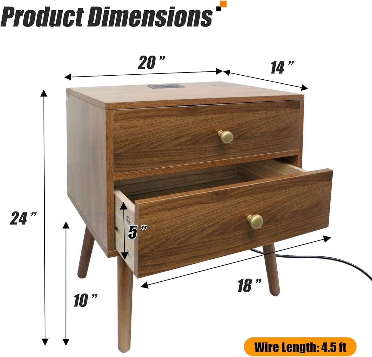 Nachtkastje Cove met lade - set van 2 | Woonstijl - Houten Meubel Outlet