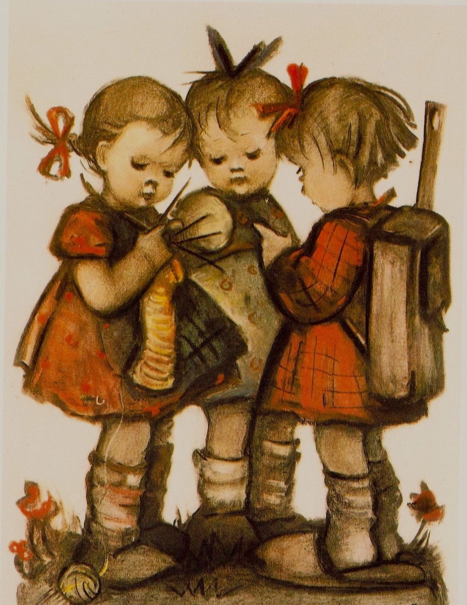 TOPMO - Hummels schoolmeisjes - 40X50CM- Diamond painting pakket - HQ Diamond Painting - VOLLEDIG dekkend - Diamant Schilderen - voor Volwassenen – ROND