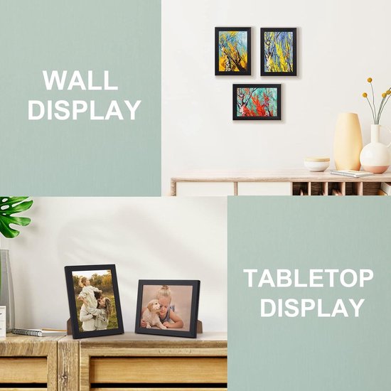 Cadre photo collage set 10x15 cm noir avec verre véritable - lot de 7 cadres photo pour photos 15x10 Cadre photo