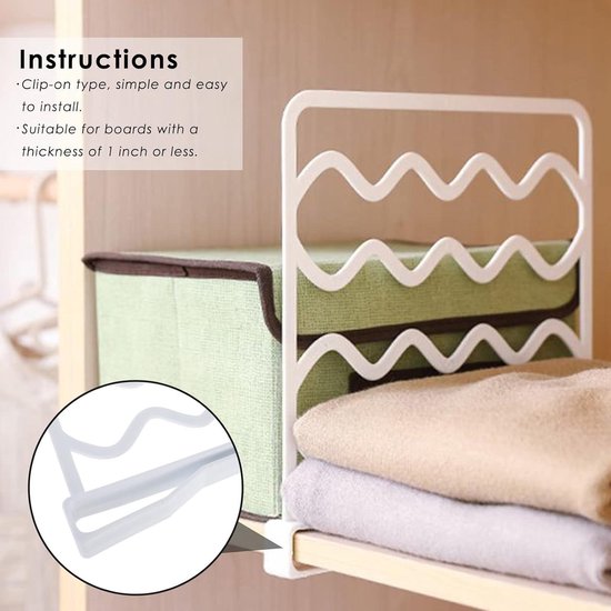 PetierWeit 12 Stück Regaltrenner Kleiderschrank, Closet Dividers Shelf