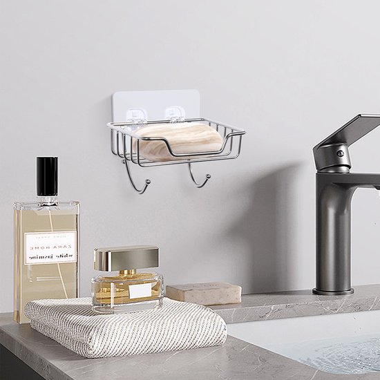 Zeephouder Voor Aan De Muur, Zelfklevend, Roestvrij Staal 304 Zeephouder Zonder Boren Voor Badkamer Keuken Balkon Praktisch En Duurzaam Design
