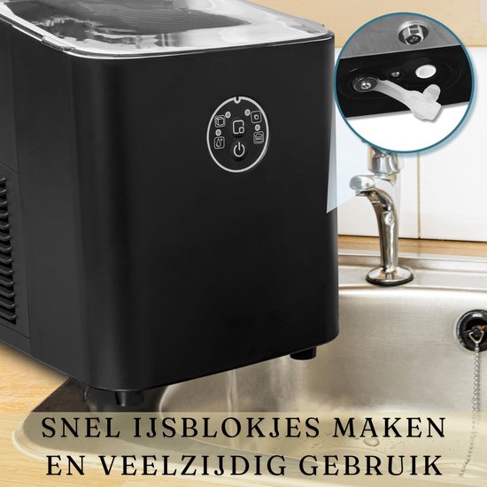 Ijsblokjesmachine - IJsmachine met Schep - IJsblokjesmachine 1L Watertank - 8 Blokjes in 6 Minuten van Nuovoware — afbeelding 5